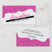 VISITEKAARTJE stijlvolle glitter sparkle bold roze (Voorkant / Achterkant)
