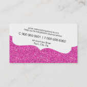 VISITEKAARTJE stijlvolle glitter sparkle bold roze (Achterkant)