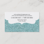 VISITEKAARTJE stijlvolle glitter sparkle bord blau (Achterkant)