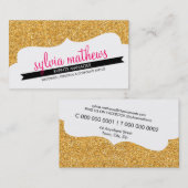 VISITEKAARTJE stijlvolle glitter sparkle goudroze (Voorkant / Achterkant)