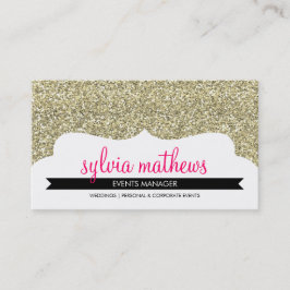 VISITEKAARTJE stijlvolle glitter sparkle goudroze