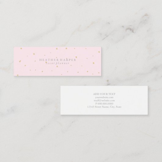 visitekaartje - Stippen Gold Pink (Voorkant / Achterkant)