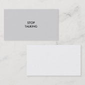 visitekaartje "STOP TALKING" (Voorkant / Achterkant)