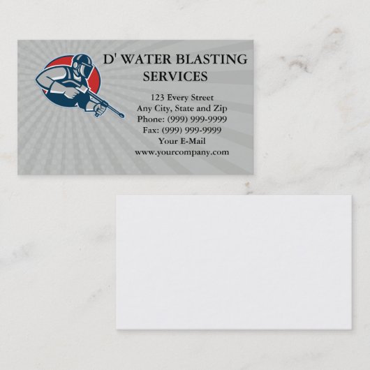 Visitekaartje stroomwasdruk waterblaster (Voorkant / Achterkant)