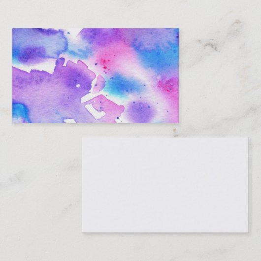 Visitekaartje stropdas-kleurstof Waterverf (Voorkant / Achterkant)