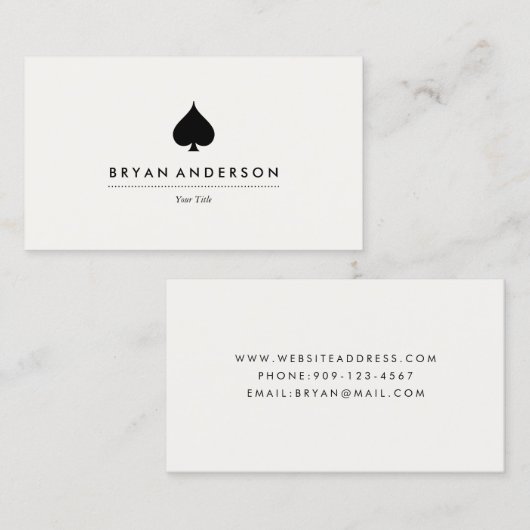 Visitekaartje Symbool zwart spuit (Voorkant / Achterkant)