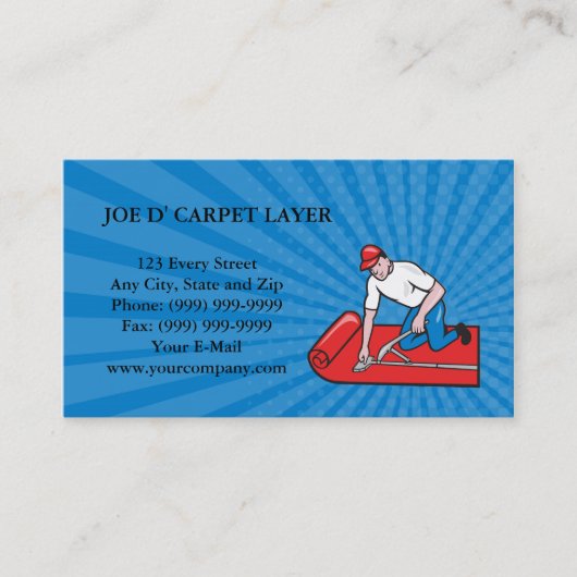 Visitekaartje tapijtlaag Fitter Worker Cartoon (Voorkant)