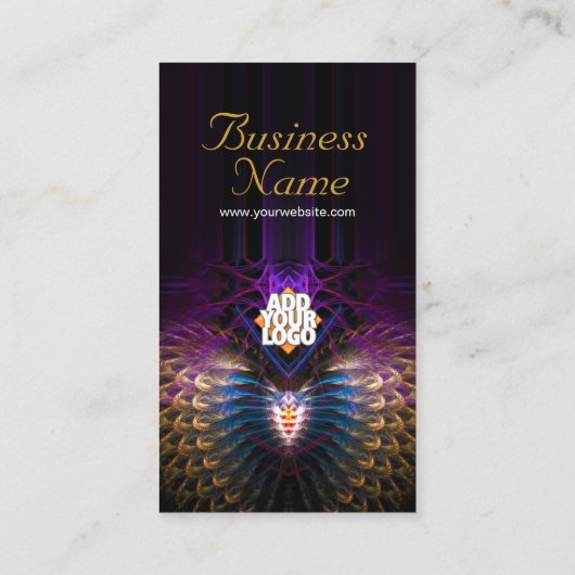 Visitekaartje Tarot Fractal Feathers (Achterkant)