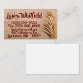 Visitekaartje Tarwe op Burlap Sack Country Rustic (Voorkant / Achterkant)