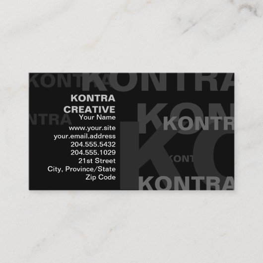 Visitekaartje tekst met grote impact (Voorkant)