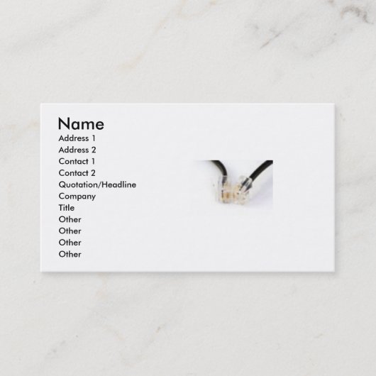 Visitekaartje telefoonkabel (Voorkant)