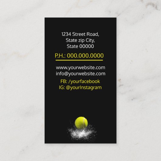 Visitekaartje Tennis Coach (Achterkant)