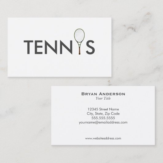 Visitekaartje Tennis Coach (Voorkant / Achterkant)