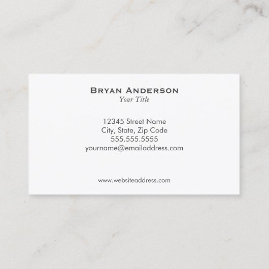 Visitekaartje Tennis Coach (Achterkant)