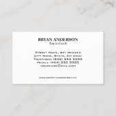 Visitekaartje Tennis Coach (Achterkant)