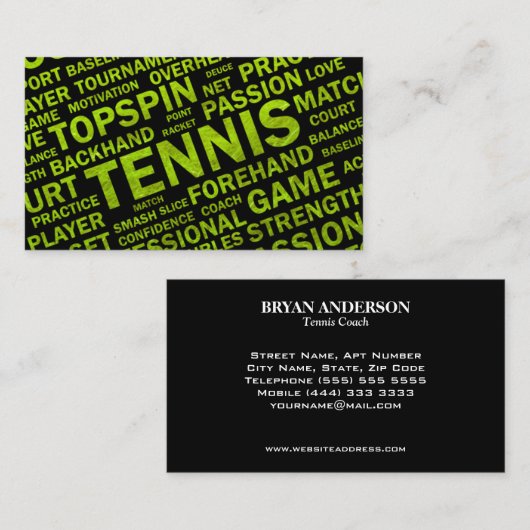 Visitekaartje Tennis Coach (Voorkant / Achterkant)