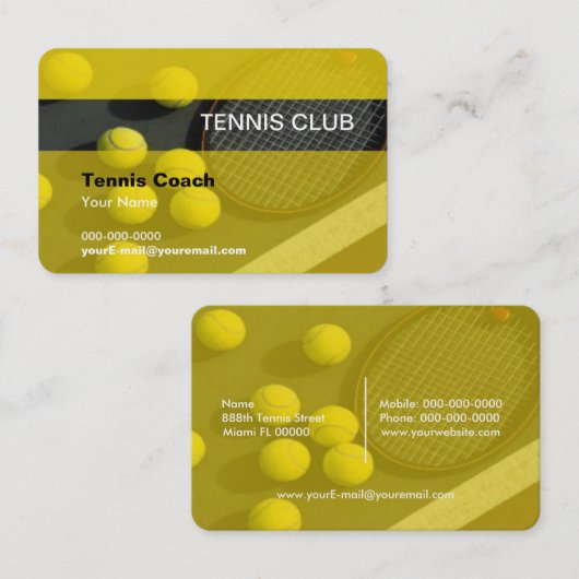 Visitekaartje Tennis Coach (Voorkant / Achterkant)