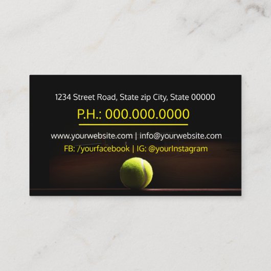 Visitekaartje Tennis Coach (Achterkant)