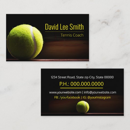 Visitekaartje Tennis Coach (Voorkant / Achterkant)