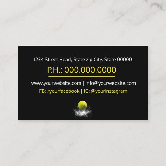 Visitekaartje Tennis Coach (Achterkant)