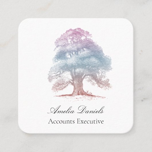 Visitekaartje ter illustratie van eikenbomen (Voorkant)