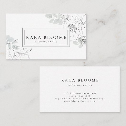 Visitekaartje ter illustratie van flessen (Voorkant / Achterkant)