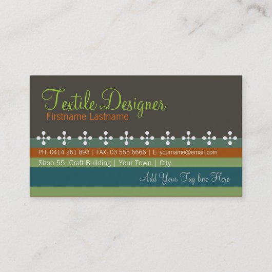 Visitekaartje textielband (Voorkant)