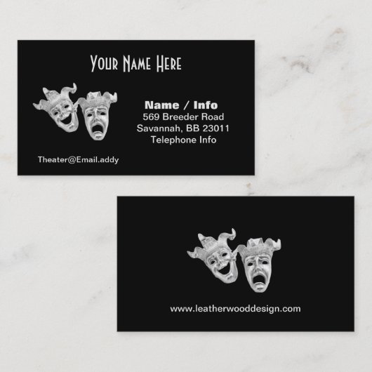Visitekaartje theater (Voorkant / Achterkant)