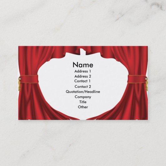 Visitekaartje theatergordijnen (Voorkant)