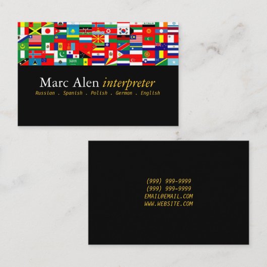 Visitekaartje tolk-vertaler (Voorkant / Achterkant)