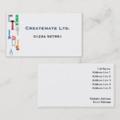 Visitekaartje "Tools" voor bouwmachines (Voorkant / Achterkant)