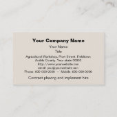 Visitekaartje tractor en ploeg (Achterkant)