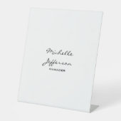 Visitekaartje Trendy Black & White Script Manager Reclamebord Met Voetstuk (Voorkant)