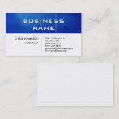 Visitekaartje Trendy Chic Blue & White Manager (Voorkant / Achterkant)