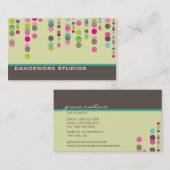 VISITEKAARTJE trendy disco spots groen roze aqua (Voorkant / Achterkant)