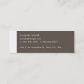 VISITEKAARTJE Trendy Modern Simple Tab Bruin (Achterkant)