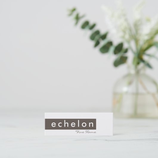 VISITEKAARTJE Trendy Modern Simple Tab Bruin (Staand voorkant)