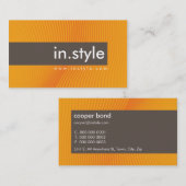 VISITEKAARTJE trendy modern sway sinaasappel bruin (Voorkant / Achterkant)