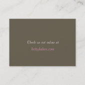 Visitekaartje Trendy Pink en Khaki (Achterkant)