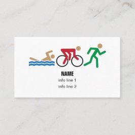 Visitekaartje Triathlon-kleurenpictogrammen