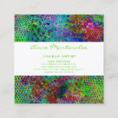 Visitekaartje Trippy Animal Print Square (Achterkant)