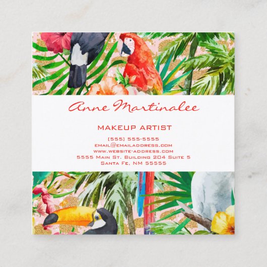 Visitekaartje Tropisch vogelplein (Achterkant)