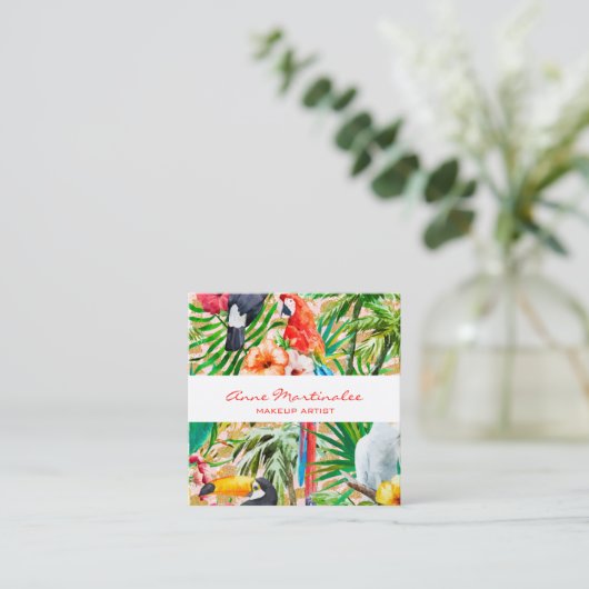 Visitekaartje Tropisch vogelplein (Staand voorkant)