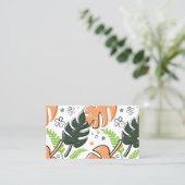 visitekaartje tropische bladeren (Staand voorkant)
