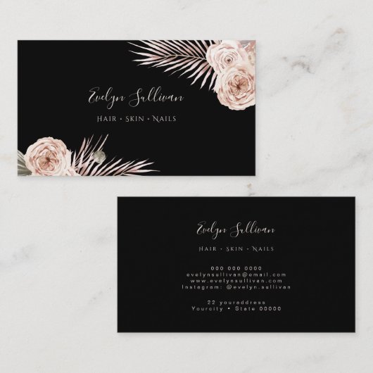 Visitekaartje tropische bloemen (Voorkant / Achterkant)