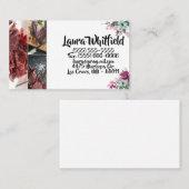 Visitekaartje Tropische bloemen op wit (Voorkant / Achterkant)