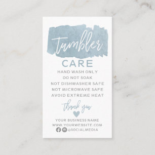 Visitekaartje Tumbler Care Instructions