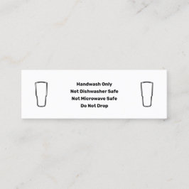 Visitekaartje Tumbler Care Instructions
