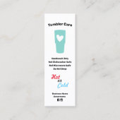 Visitekaartje Tumbler Care Instructions (Voorkant)