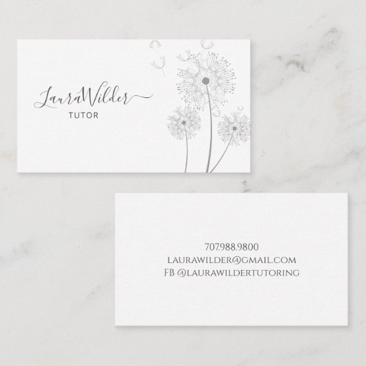 Visitekaartje Tutor (Voorkant / Achterkant)